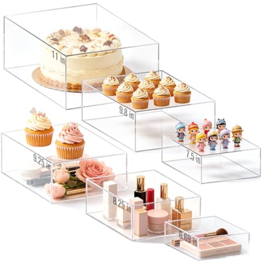6Pcs Clear Acrylic Risers Disp - Display Risers Set avis et prix