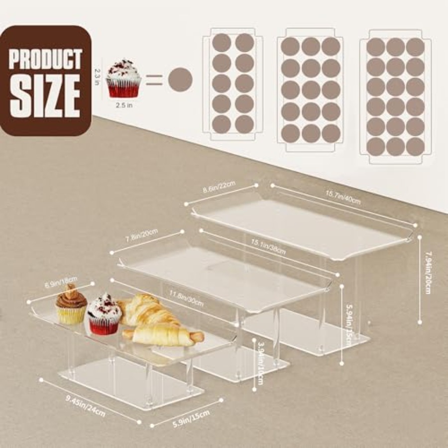 3 Pack Dessert Table Display S - Display Risers Set avis et prix